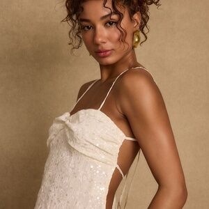 12th Tribe Silvia Ivory Sequin Top Size SS